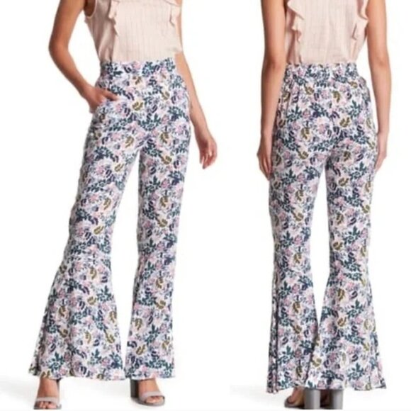 BCBGeneration Floral Print High Waist Flare Leg Palazzo Pants Sz. Extra Small XS - Picture 12 of 12